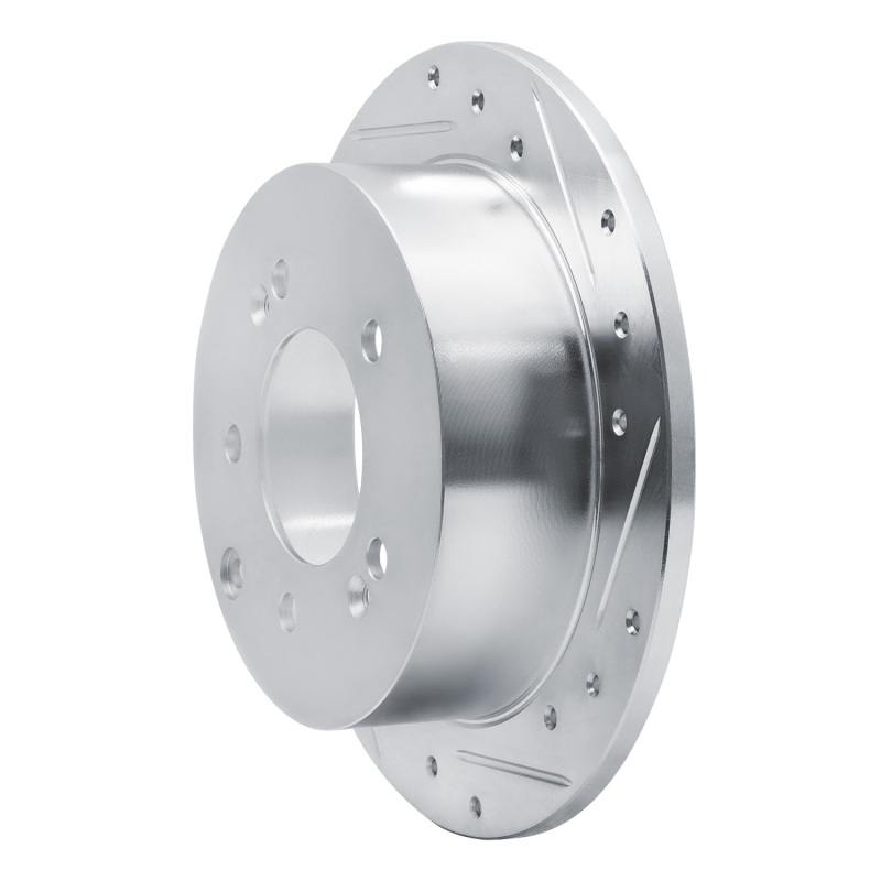 Kia Forte5 Brake Rotor (1) - Rear Right - R1 Concepts - Drilled & Slotted - Silver - `10-`13